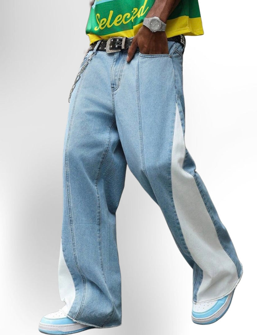 Unisex High Waisted Loose Flare Leg Casual Pants