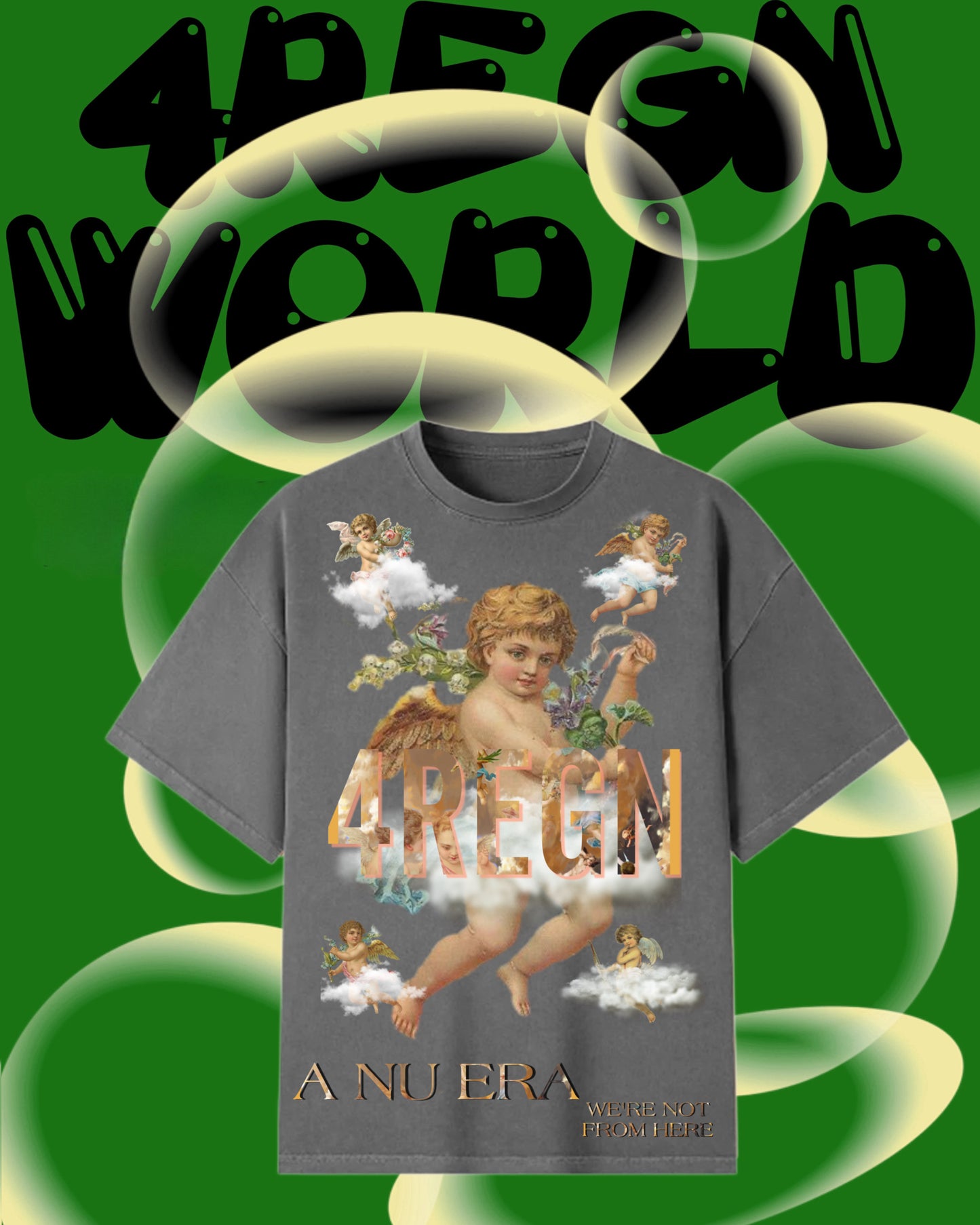 4REGN DEXIGN PRINTED CHERUBS TEE