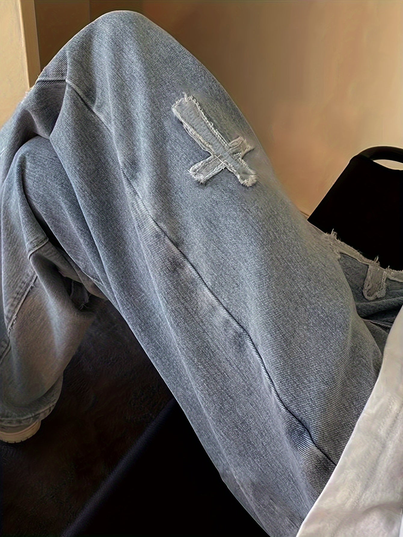 Embroidered Cross Casual Pants