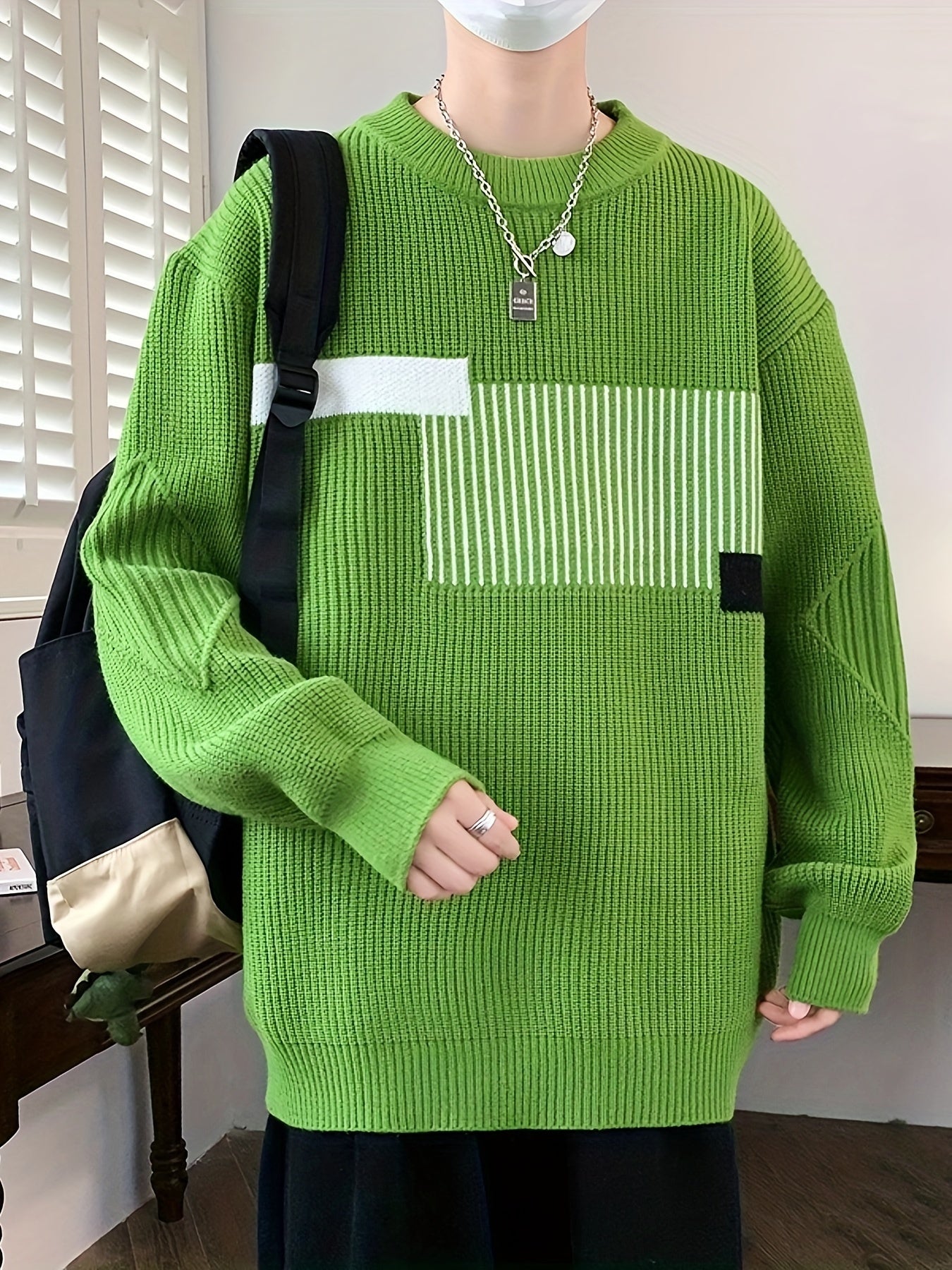 Iron Genghis Men's Geometric Pattern Sweater