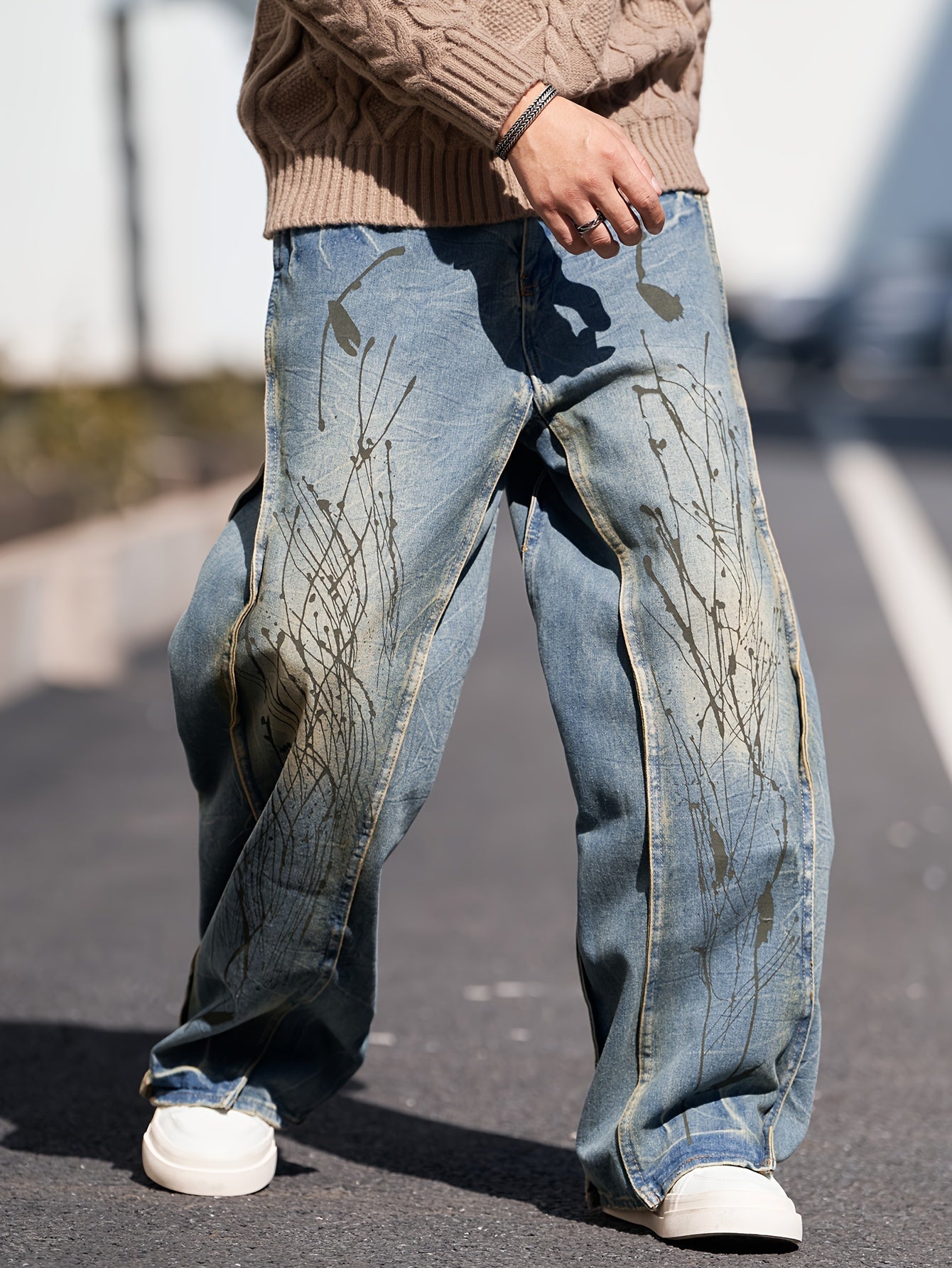 Men's Casual Wide-Leg Jeans