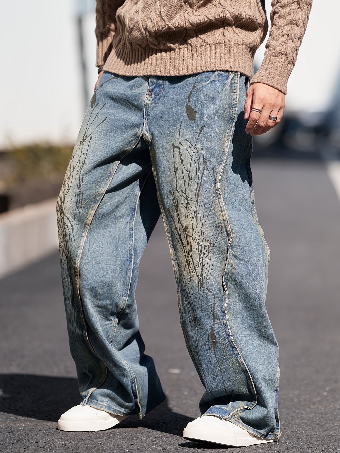 Men's Casual Wide-Leg Jeans