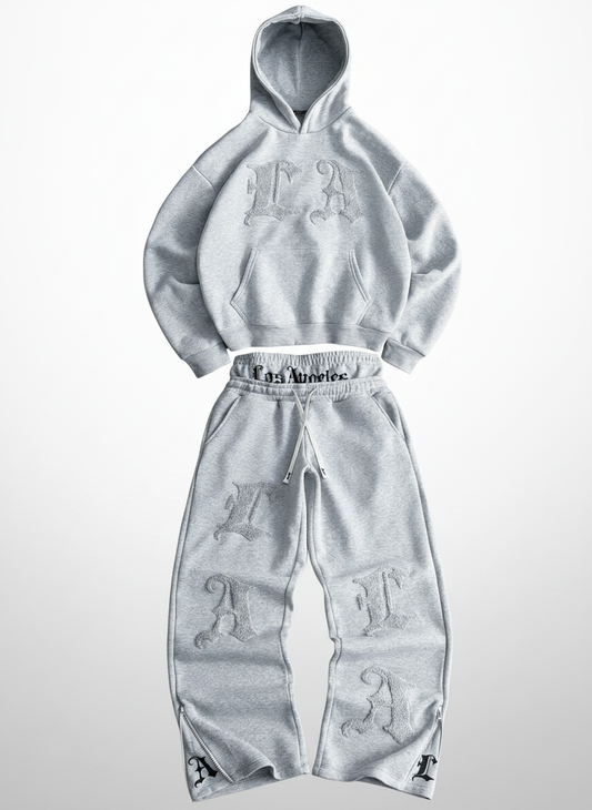 Flocked Thermal Hoodie And Pants Set