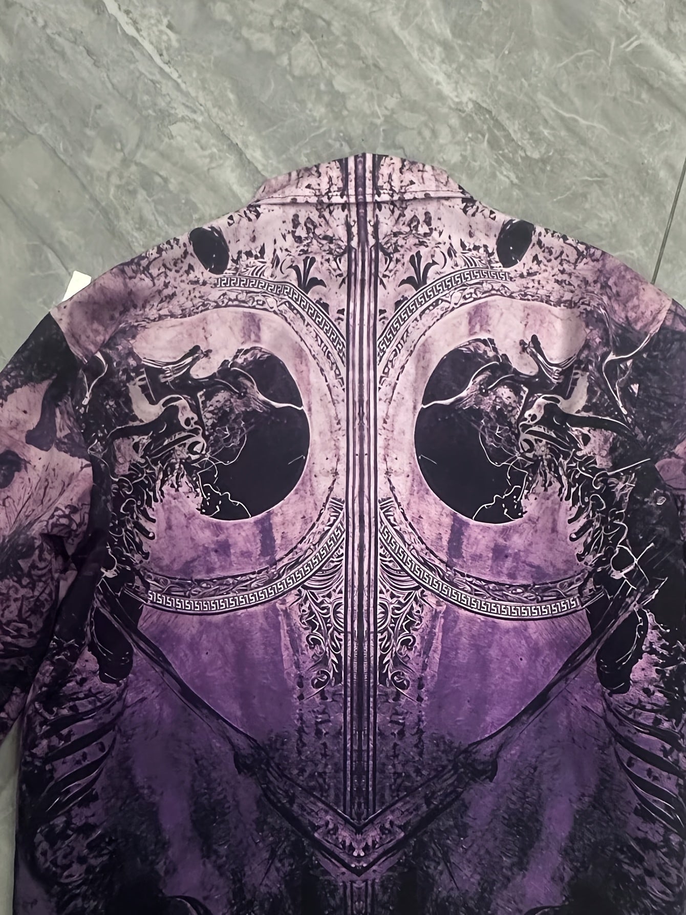 Skeleton Print apel Collar Jacket