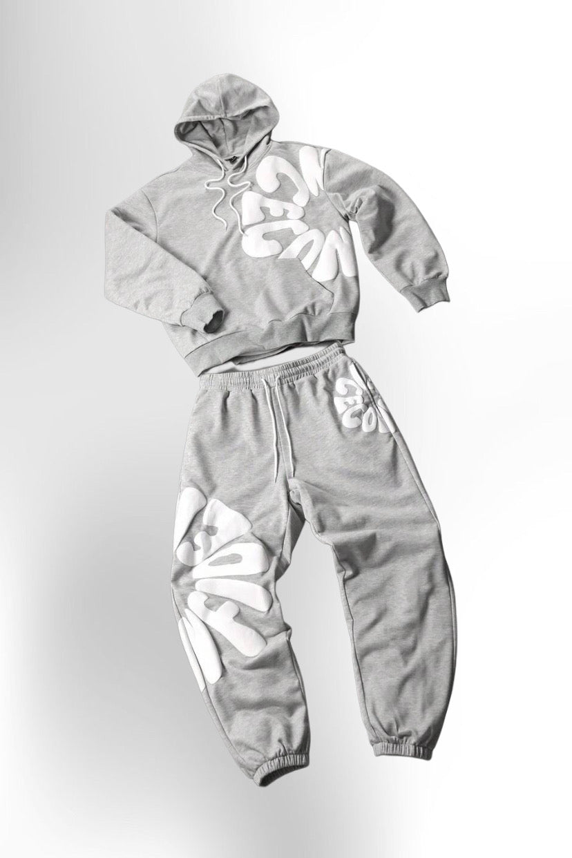 Men’s Letter Print Hoodie And Sweatpants Two Piece Set