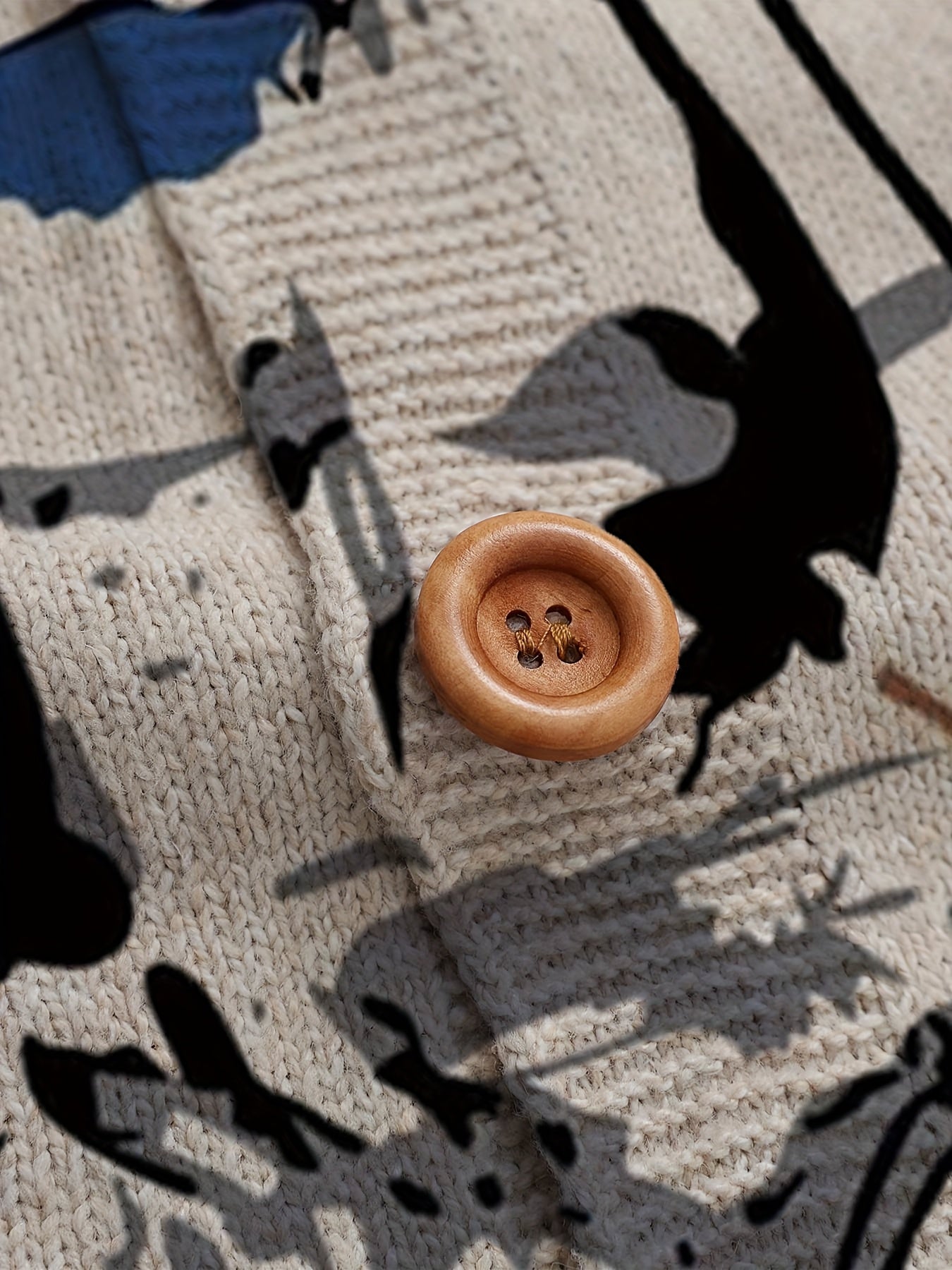 Men's Printed  Knit Sweater Cardigan