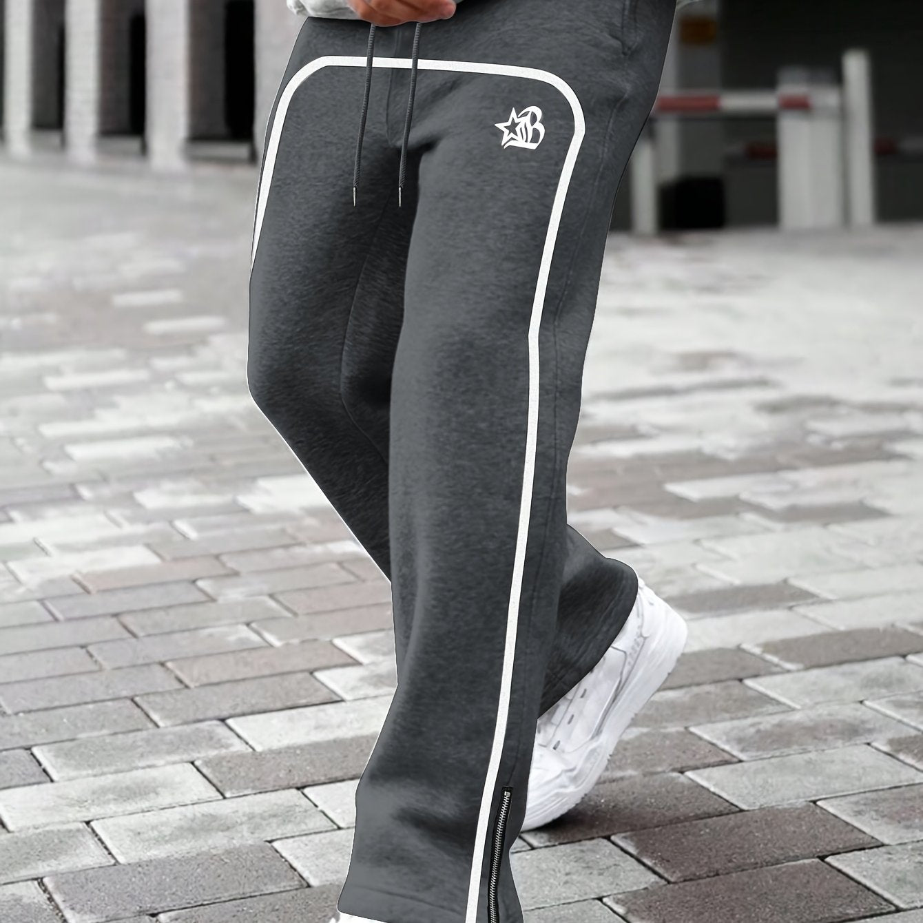 Men'S Jogger Pants with White Stripe