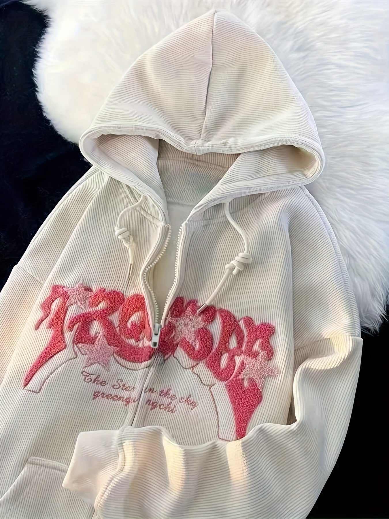 Zip-up Drawstring Hoodie