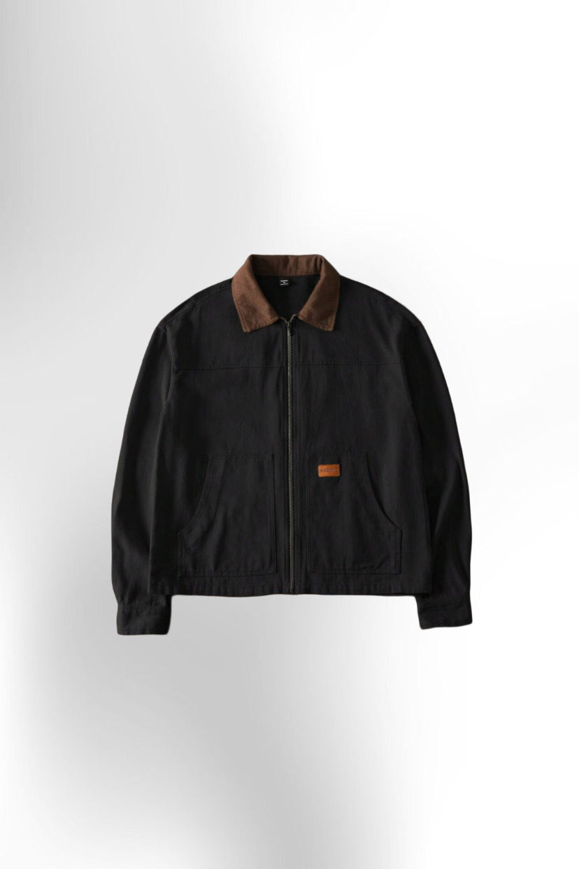 Men's Long Sleeve Casual Woven PU Leather Jacket