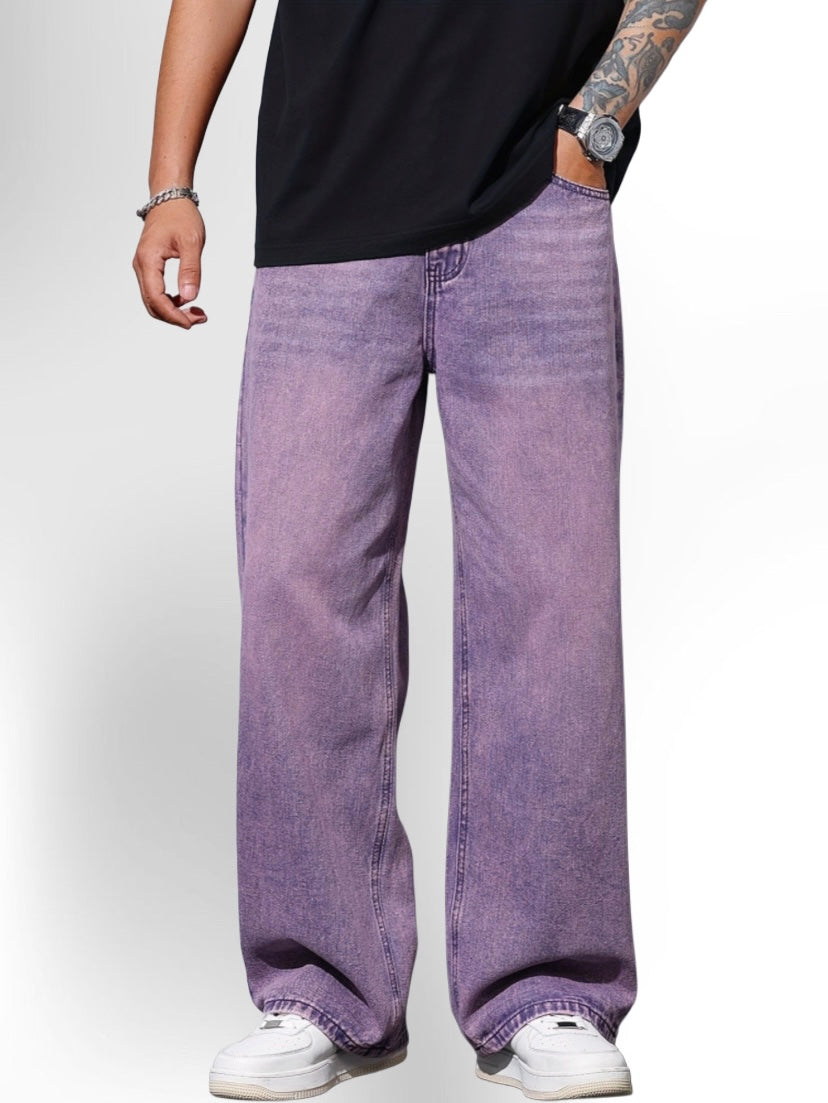 Men's Loose Fit Purple Denim Jeans