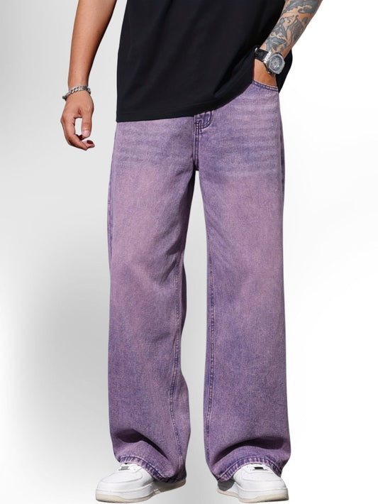 Men's Loose Fit Purple Denim Jeans