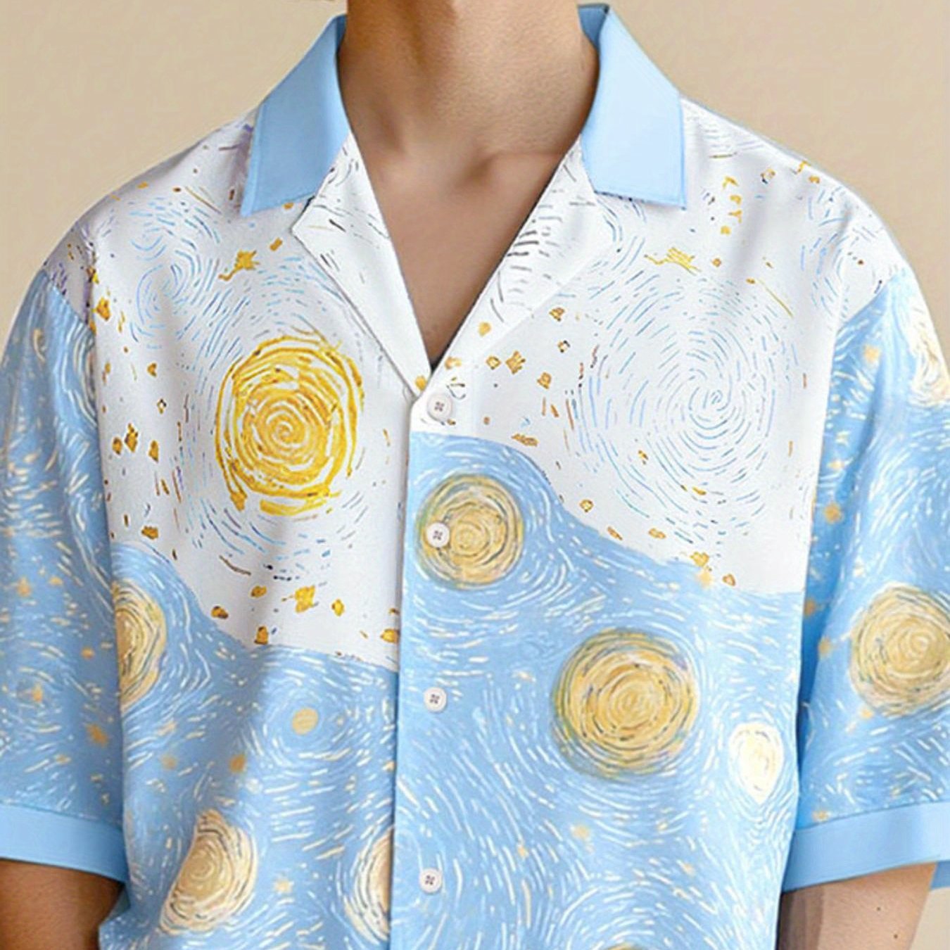 Men's Lapel Short Sleeve Shirt