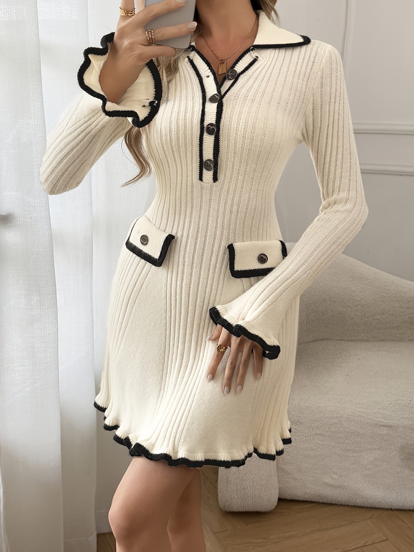 Vibrant Color Block A-Line Dress