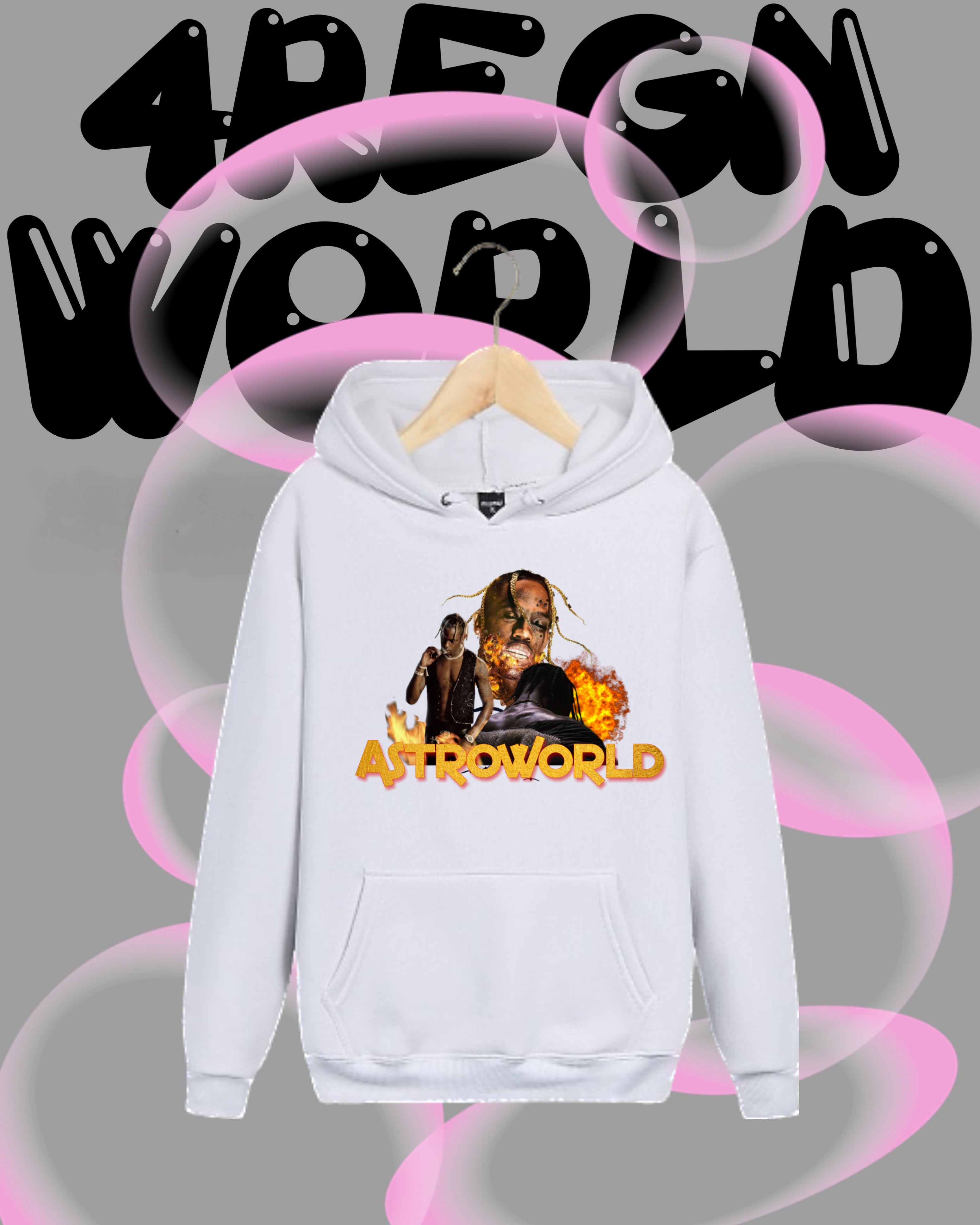 Astroworld hoodie fashion pink