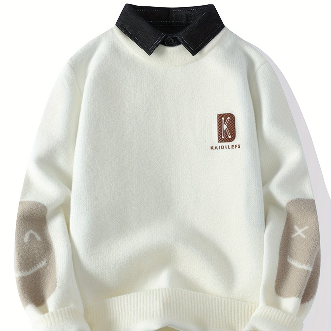 Knit Sweater with Faux Two-Piece Design