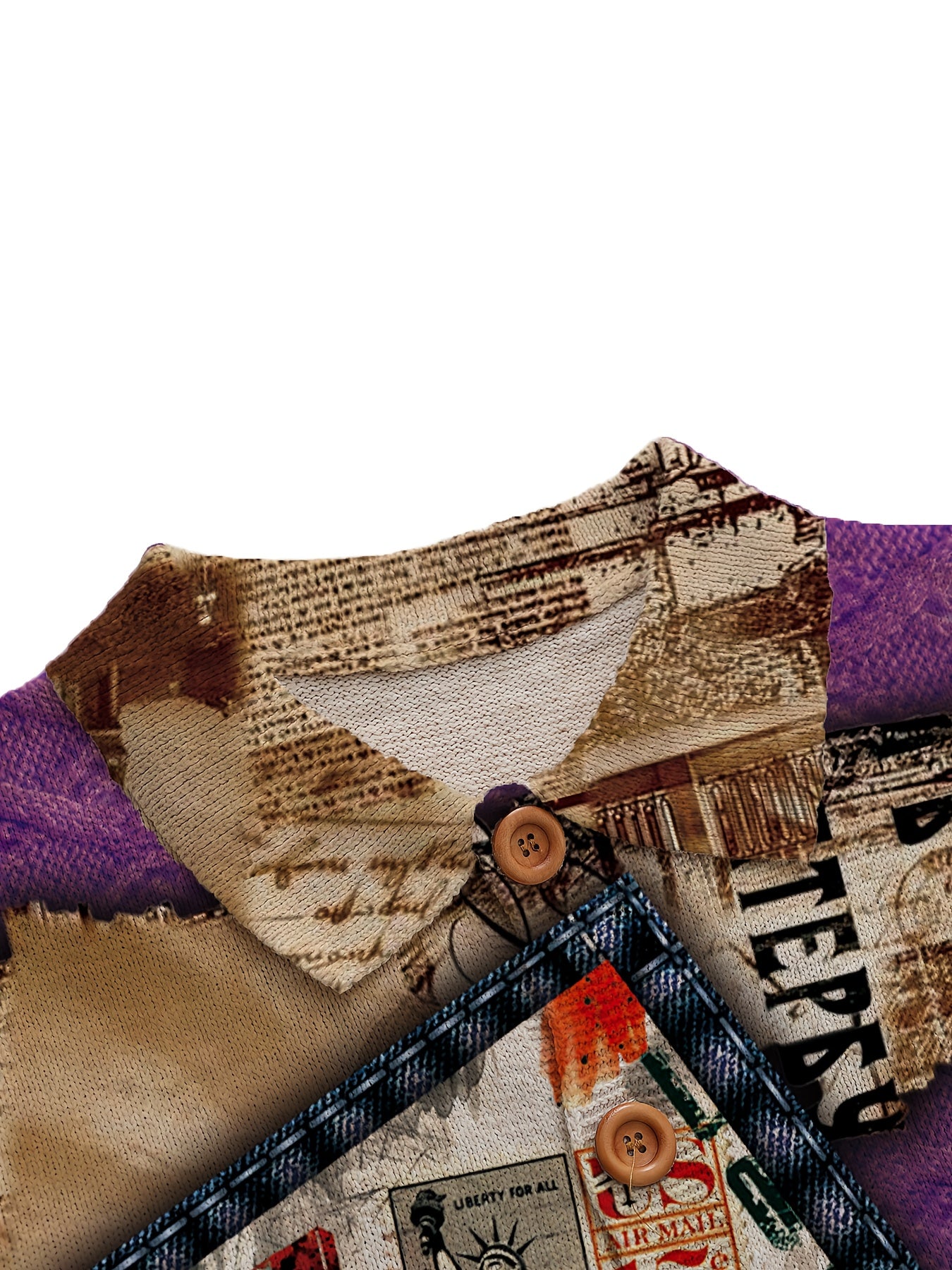 Men's Printed Knit Sweater Cardigan