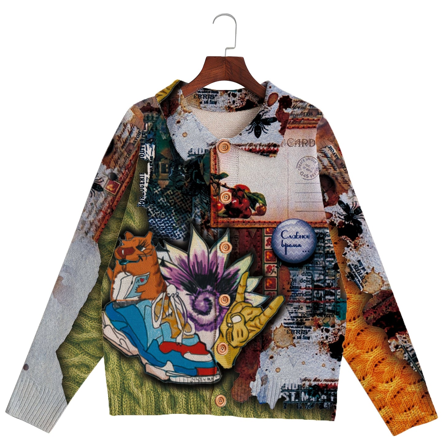 Men's Printed Sweater Cardigan