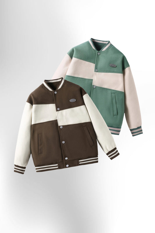 Two Tone Color Baseball Jacket