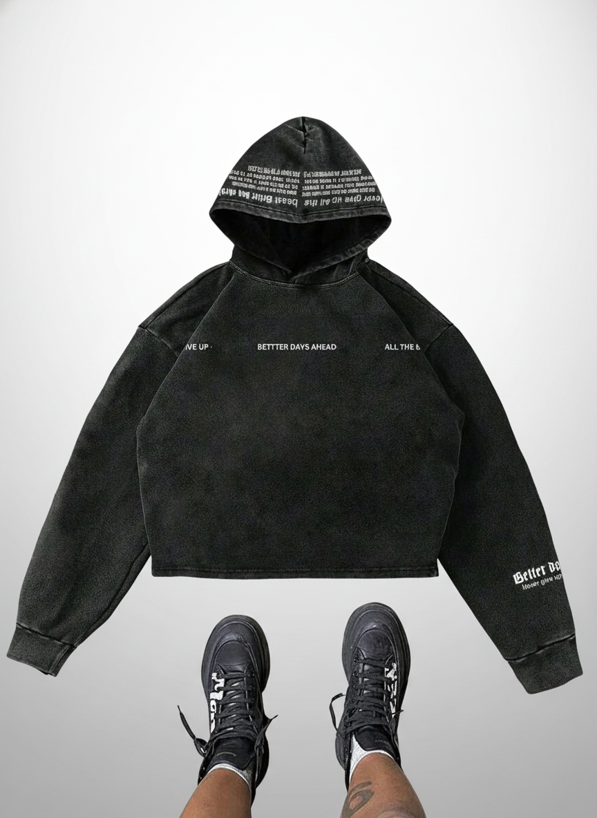 Retro Numeric Print Loose Fit Hoodie