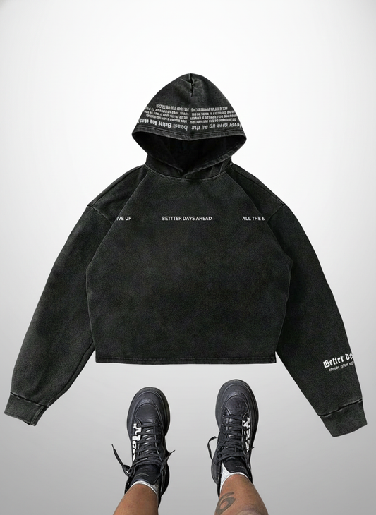 Retro Numeric Print Loose Fit Hoodie
