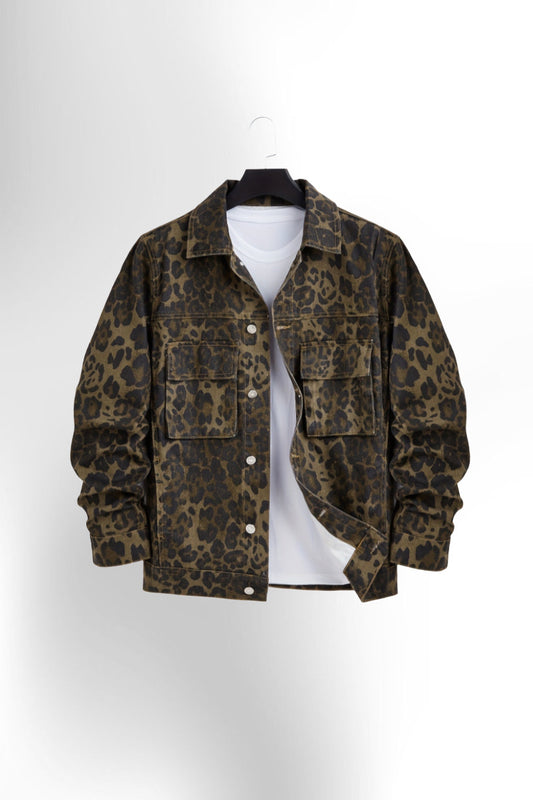Leopard Print Denim Jacket