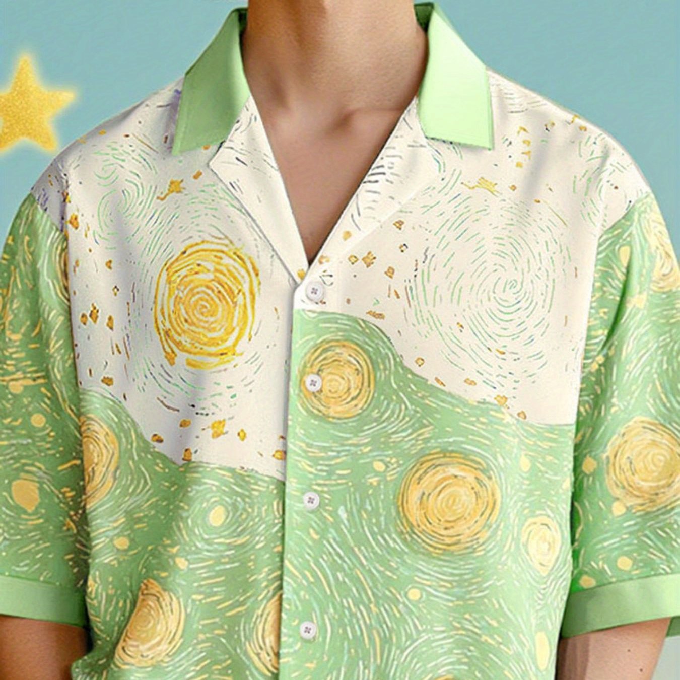 Men's Lapel Short Sleeve Shirt