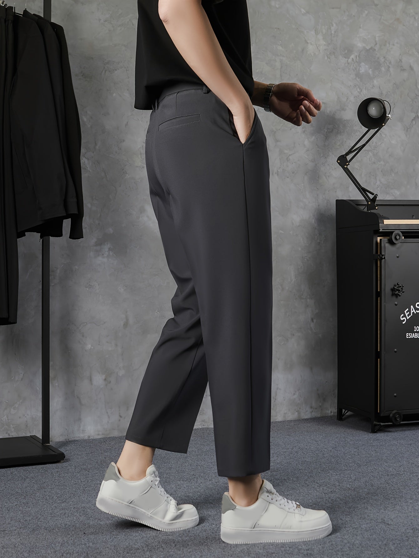 Men's Cropped Casual Formal Pants