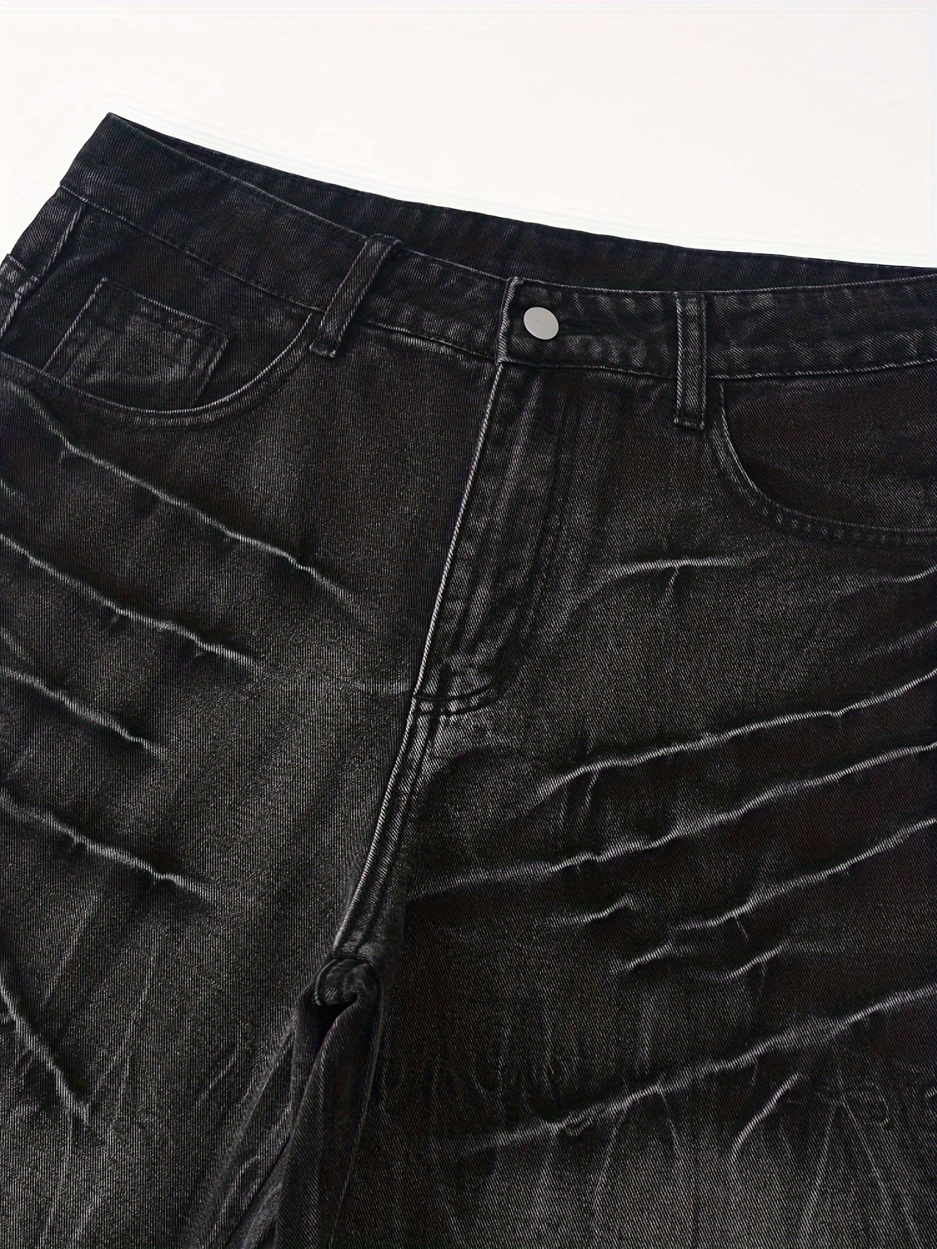 Men's Loose Fit Wide Leg Distressed Jeans