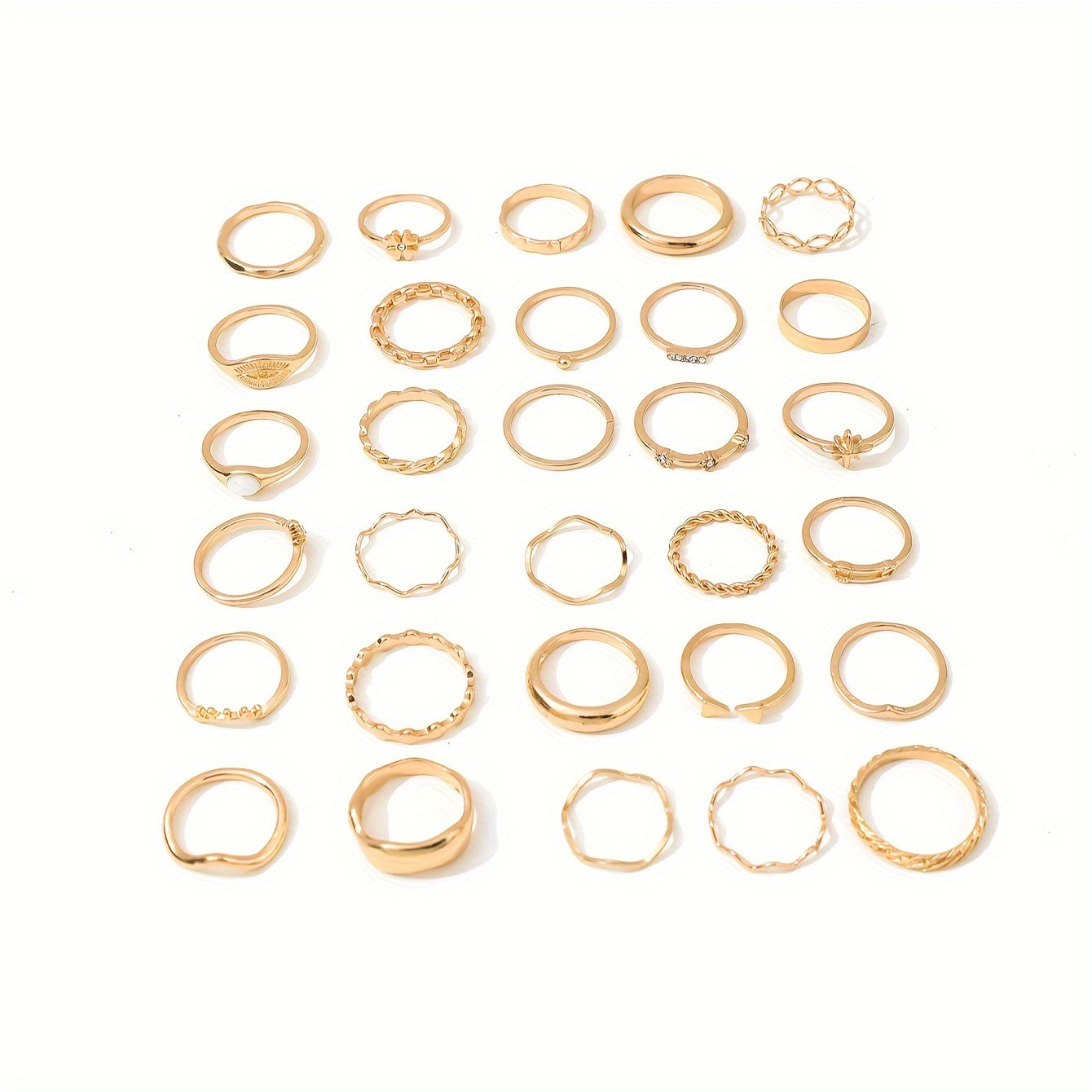 30pcs Alloy Iron Ring Set