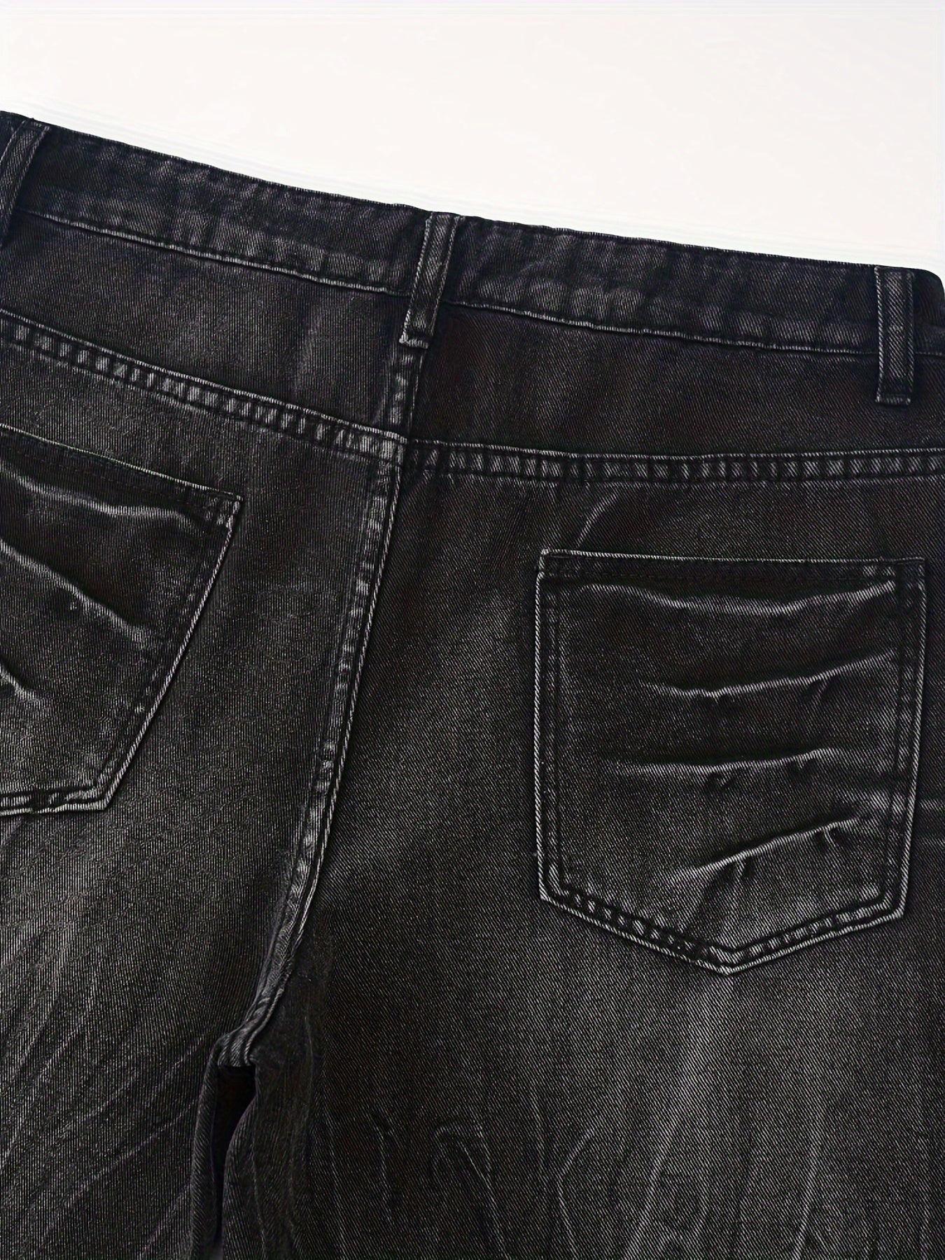 Men's Loose Fit Wide Leg Distressed Jeans