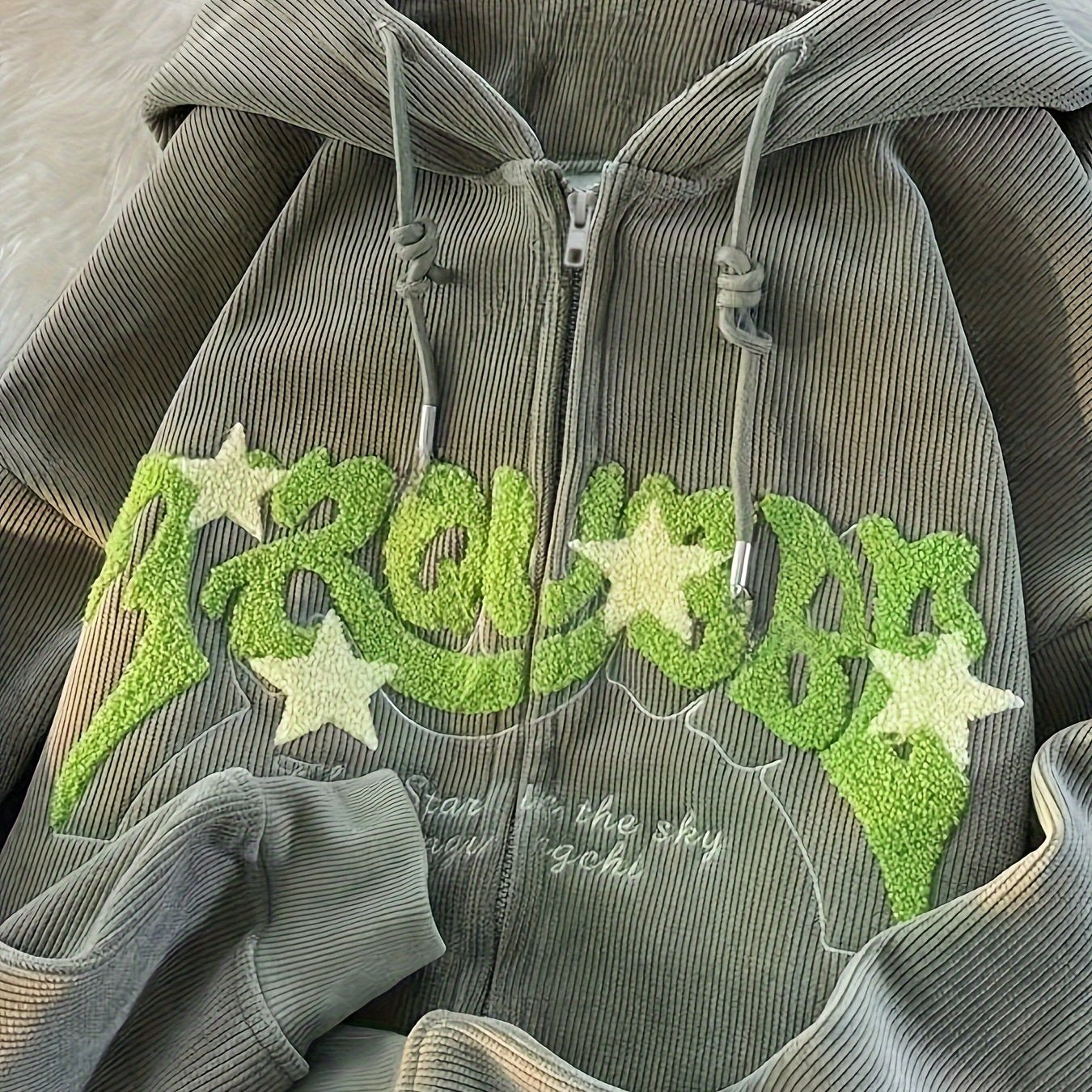 Zip-up Drawstring Hoodie