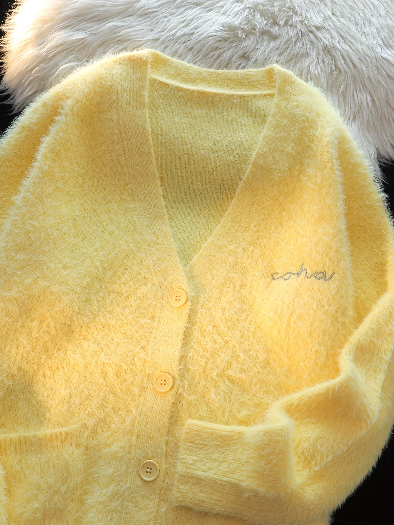 Retro Multi-color Soft Knitted V-neck Cardigan