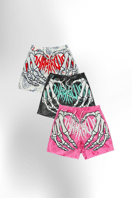 3pcs Men's Graffiti Print Shorts