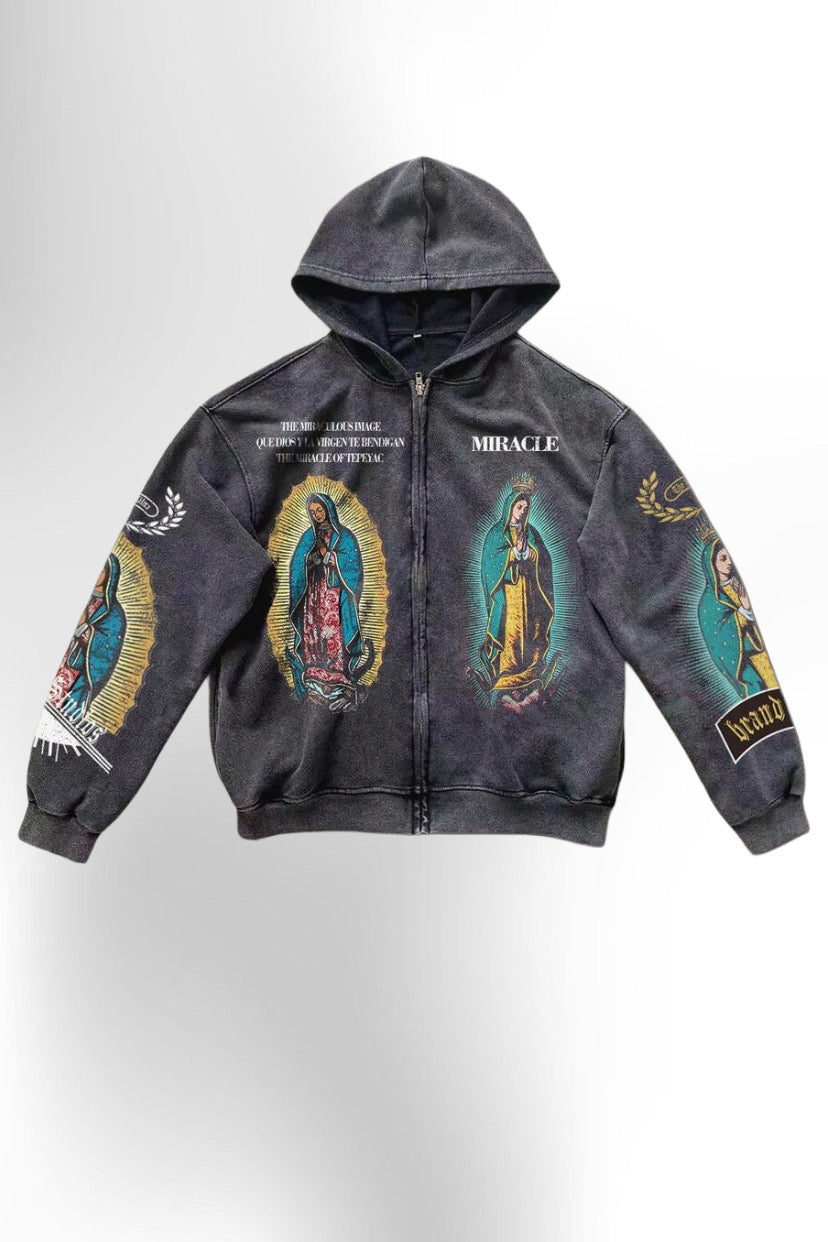 Men's Vintage Christian Open Front Hoodie Sweatshirt