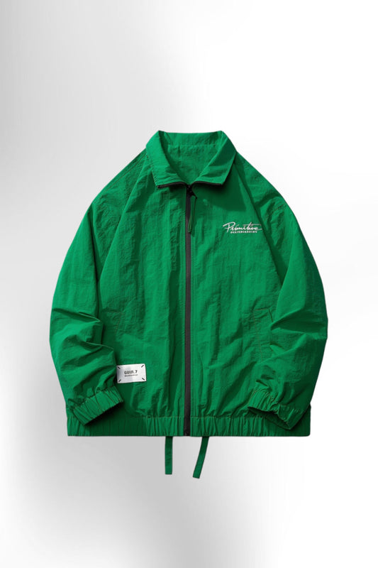Men'S Vintage-Inspired Green Bomber Jacket