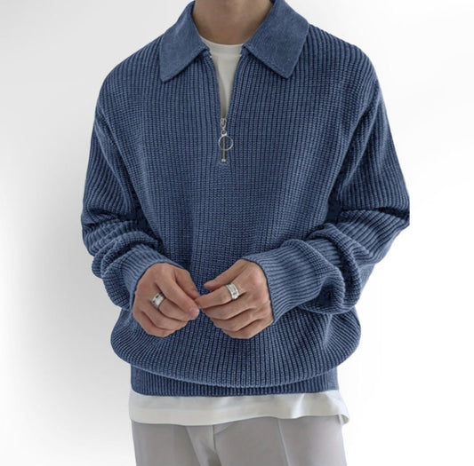 Men'S Casual Half-Zip Sweater