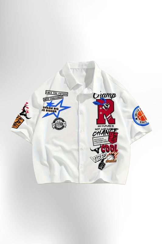 Men's White Short Sleeve Casual Shirt