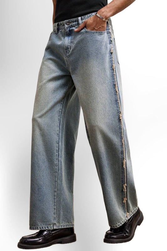 Men's Business Casual Straight Fit Mid-Rise Casual Jeans
