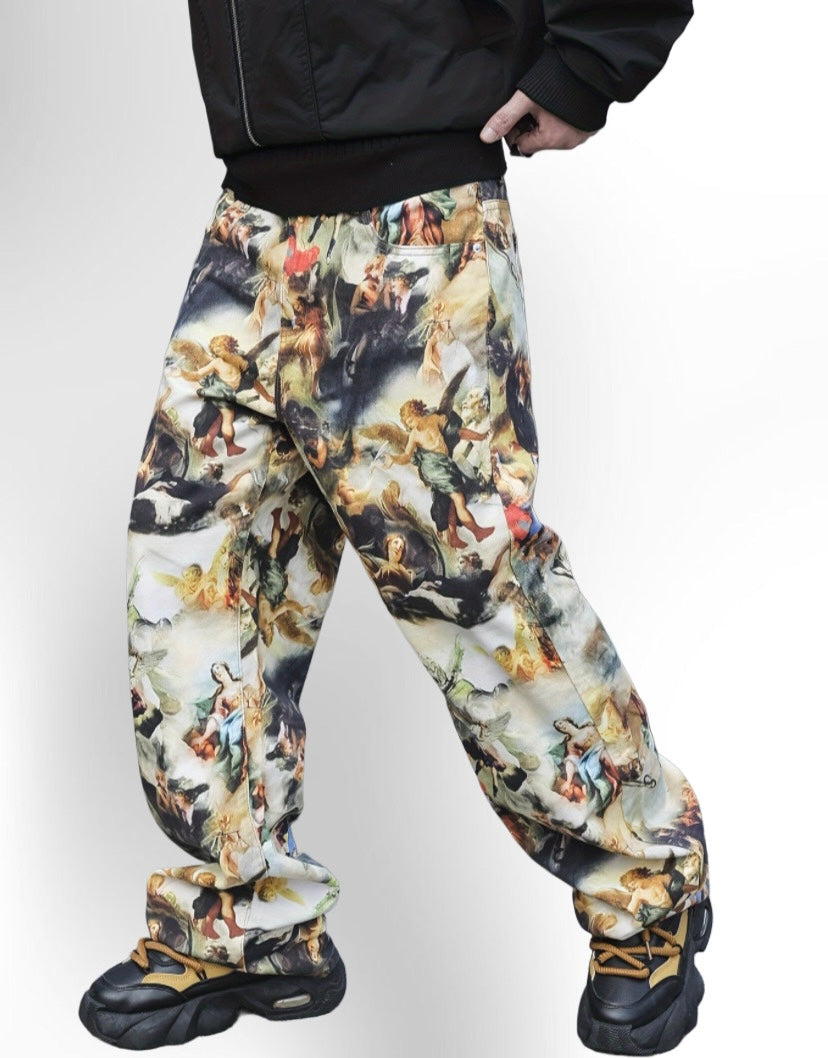 Men's Casual Graphic Denim Jeans