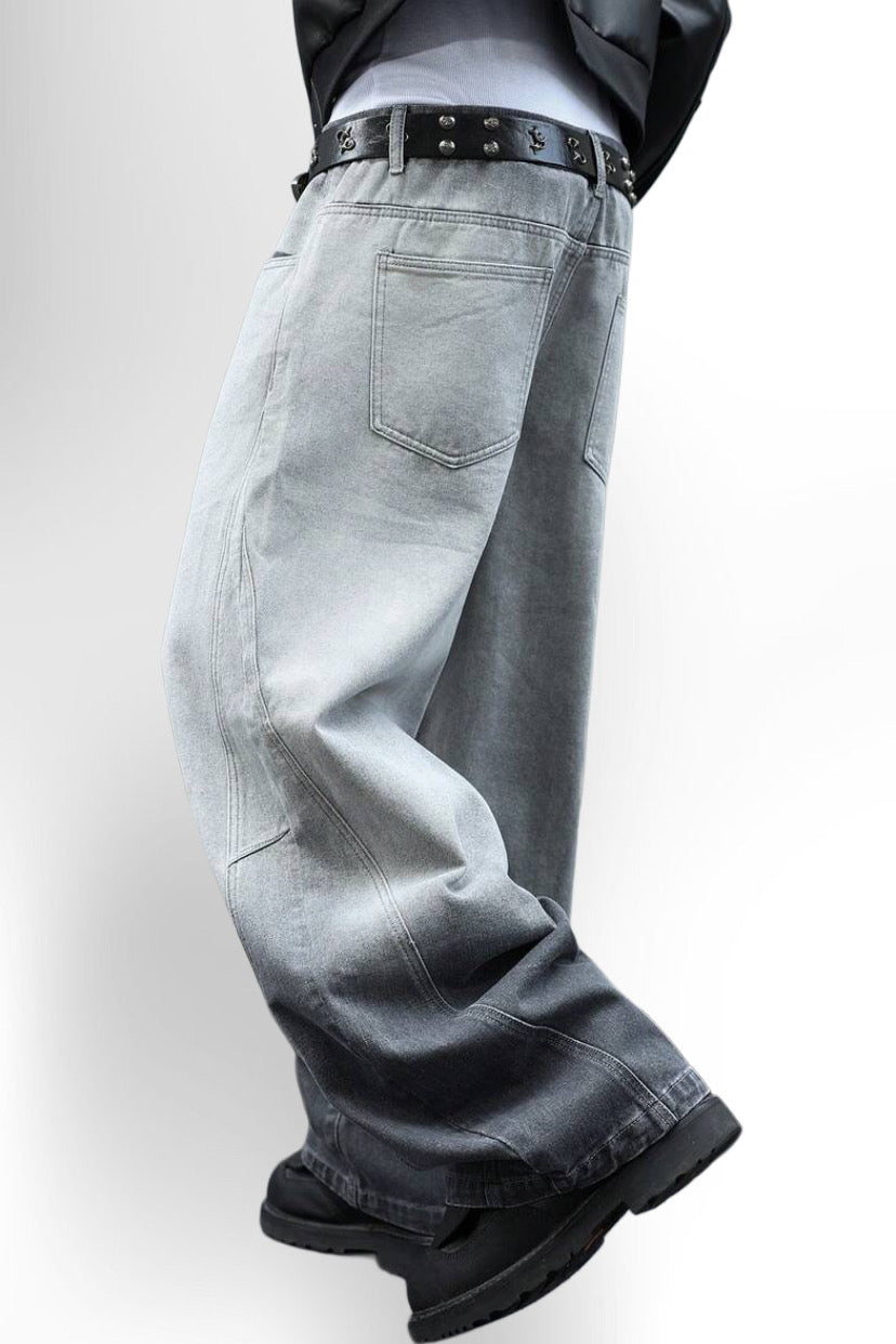 Men's Casual Loose Fit Distressed Flared Jeans