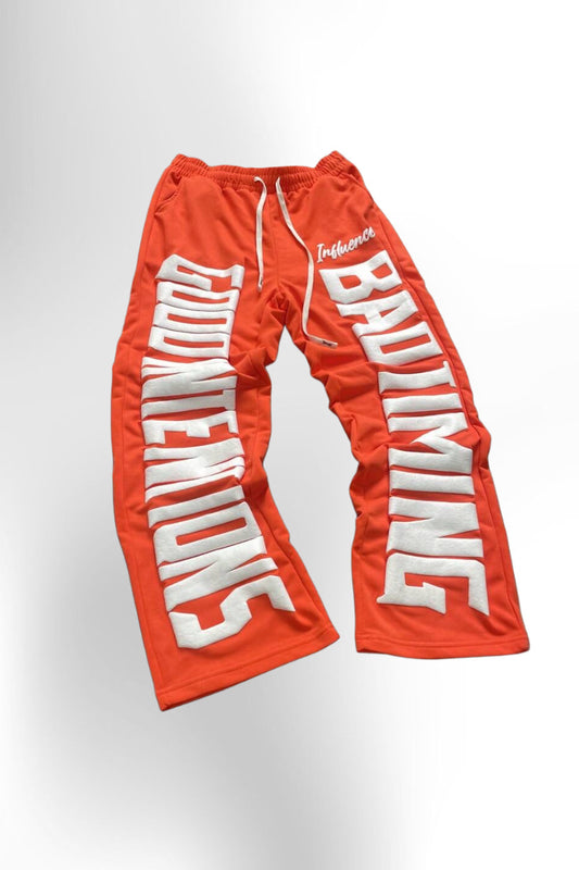 Men's Fashion Street Letter Three-Dimensional Print Drawstring Loose Sweater Pants