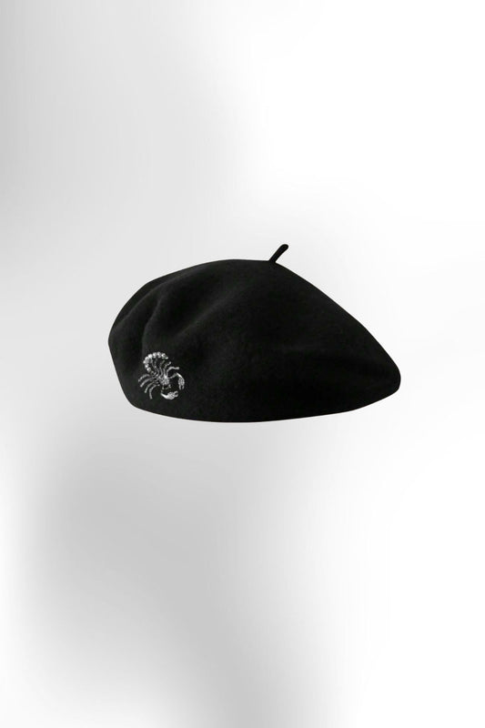 Men's Beret Hat With Rhinestones