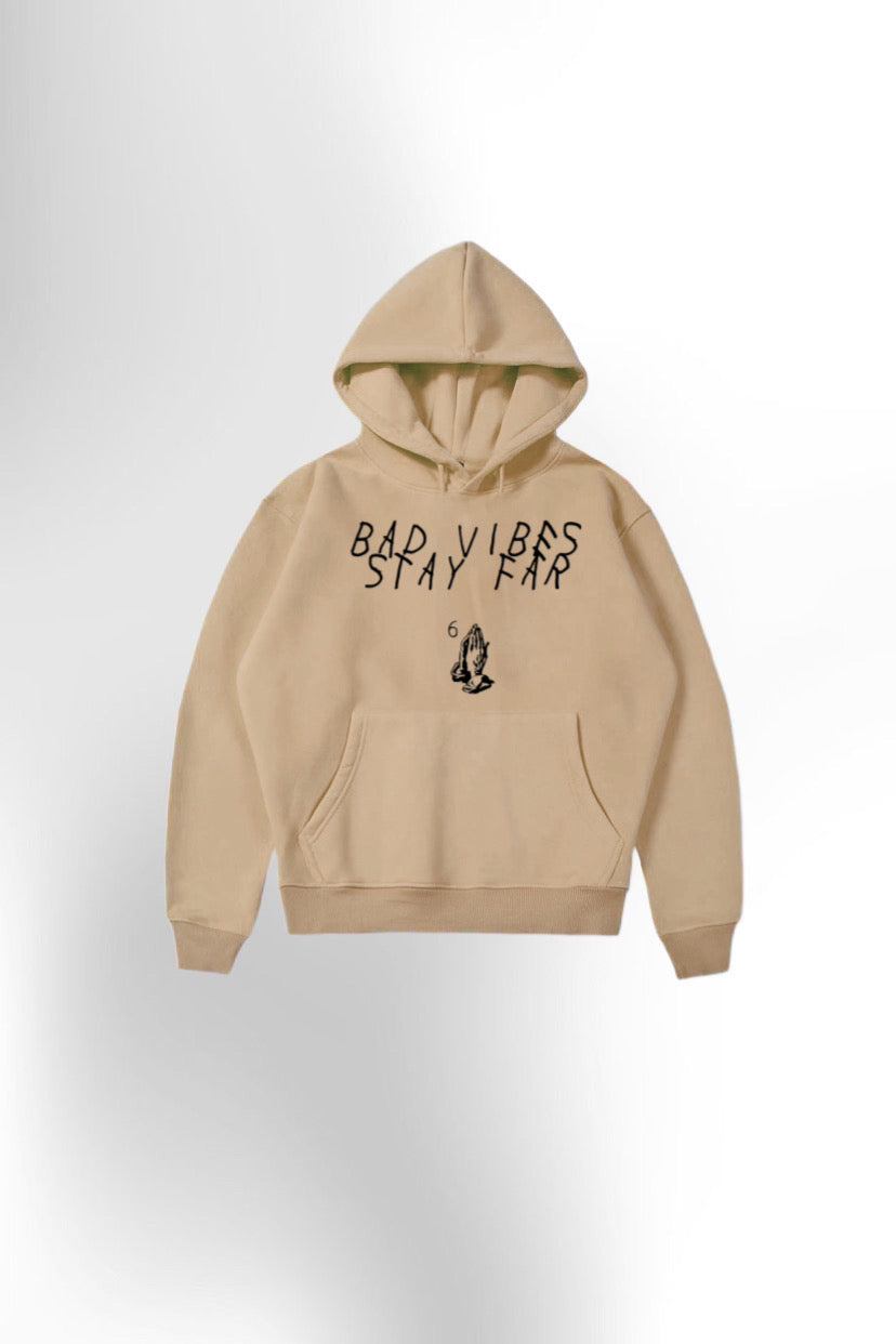 Graphic Hoodie Bad Vibes Stay Far