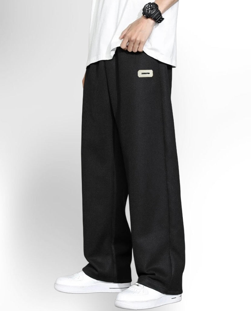 Men's Casual Waffle Knit Simple Straight Leg Pants