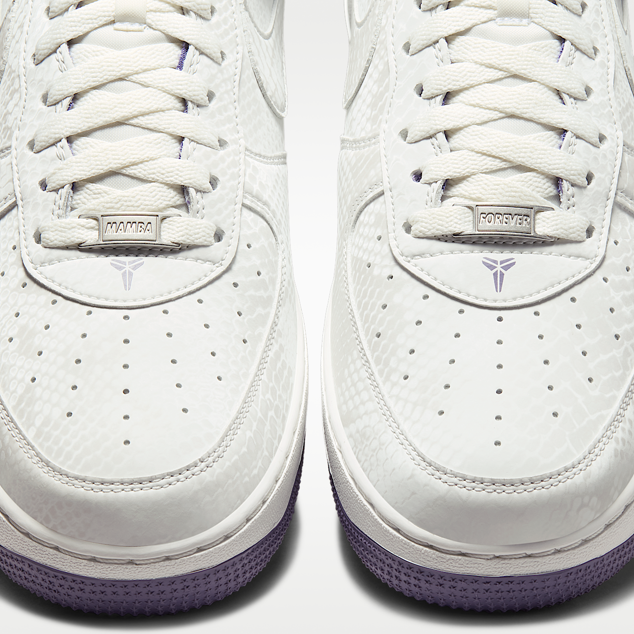 Nike Kobe Air Force 1 Low Men's Shoes Snakeskin Summit White