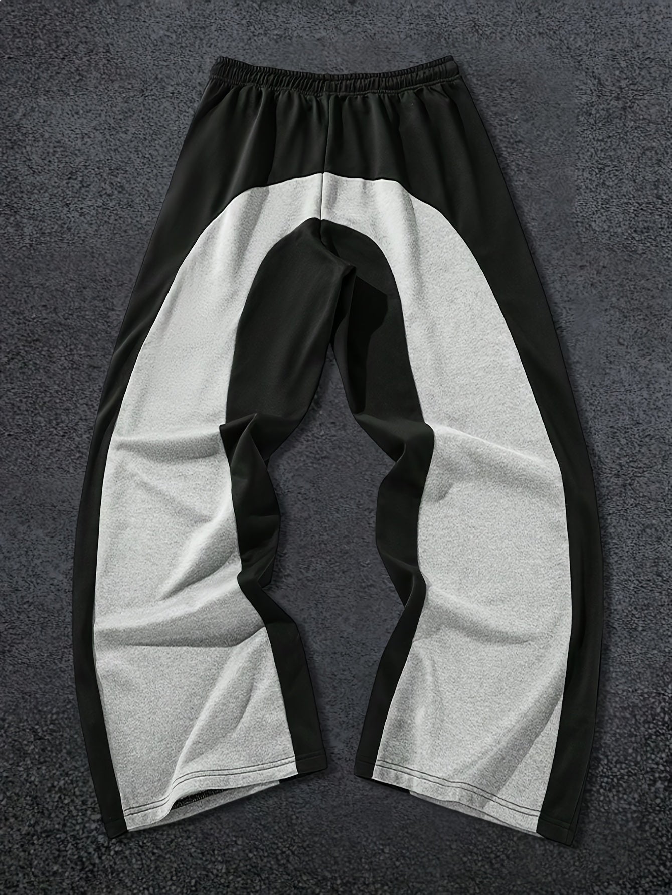 Men's Black & White Contrast Casual Trousers