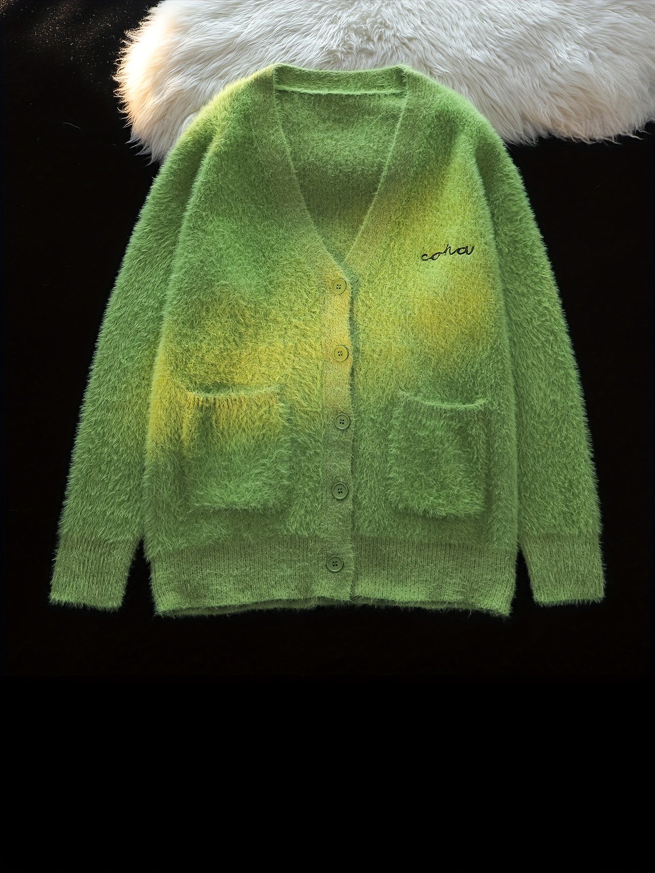 Retro Multi-color Soft Knitted V-neck Cardigan