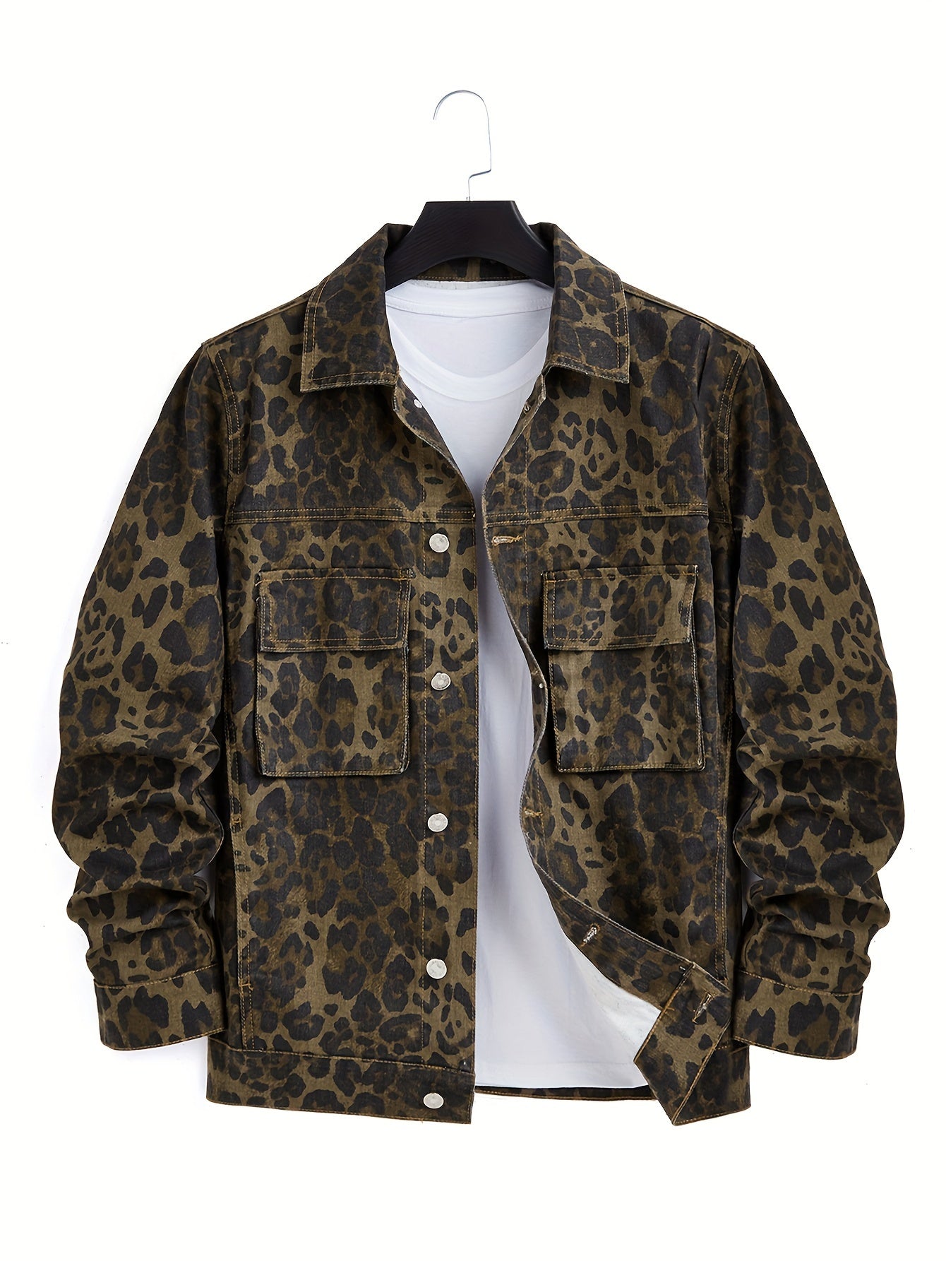 Leopard Print Denim Jacket