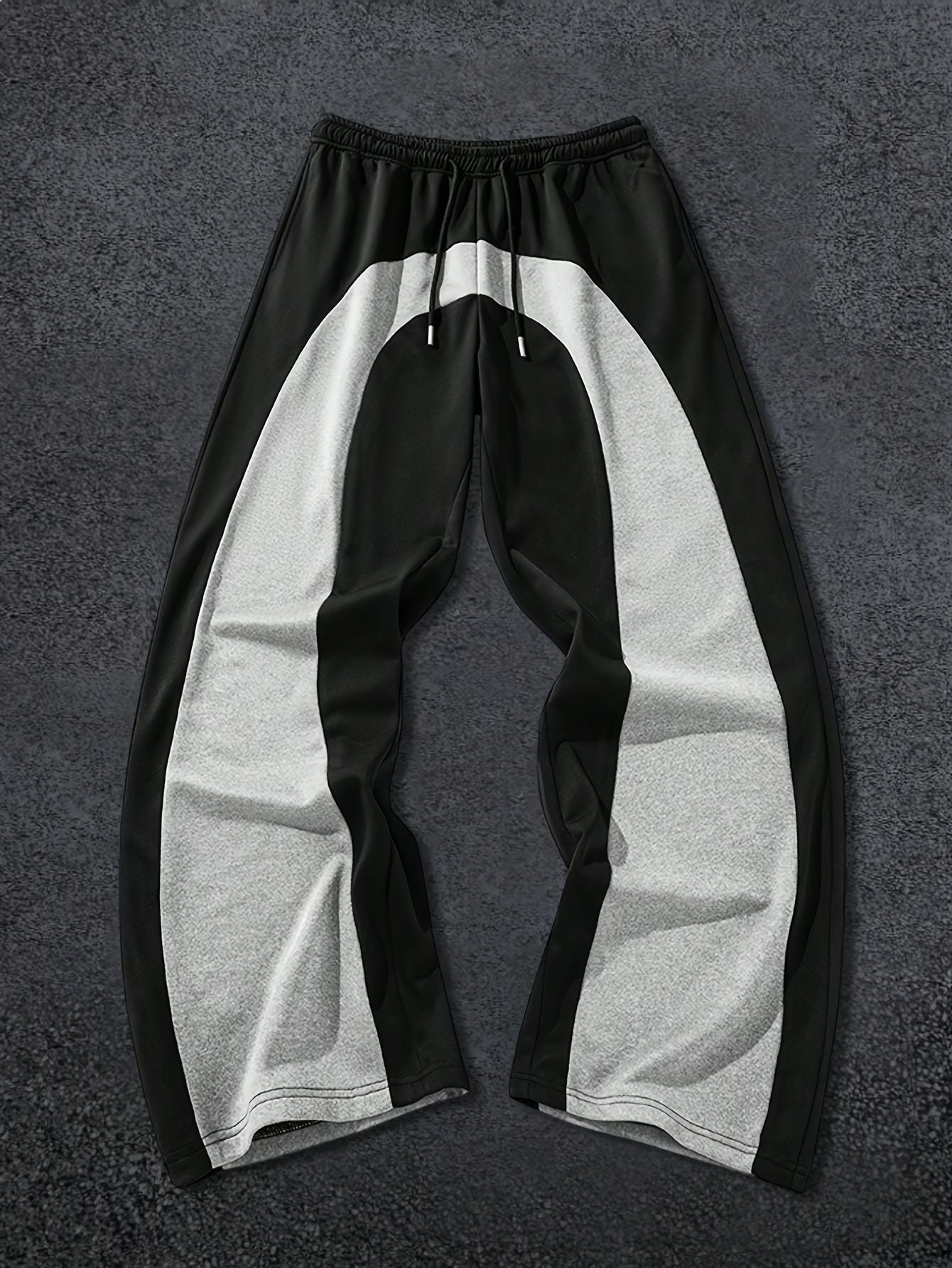 Men's Black & White Contrast Casual Trousers