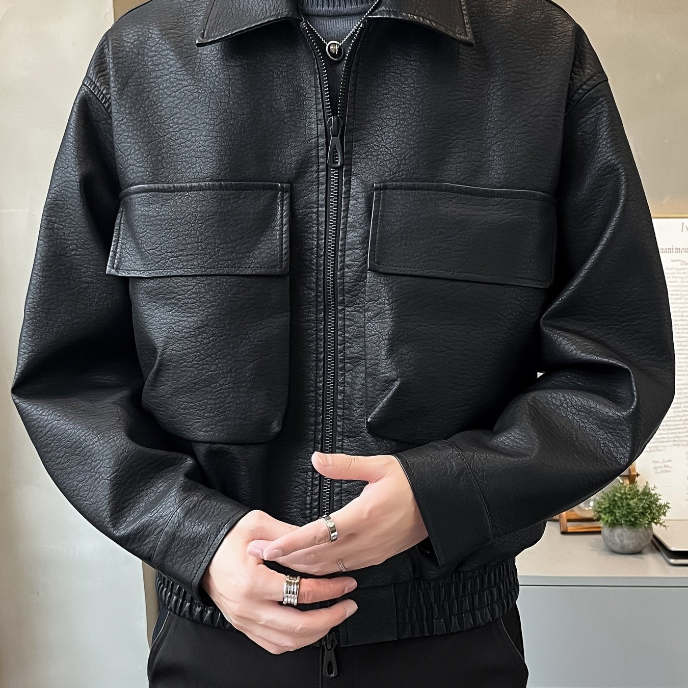 Men's Faux Leather Jacket